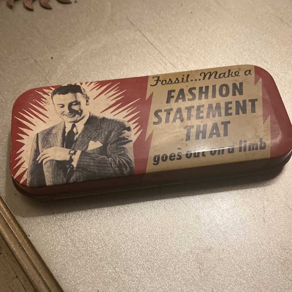 Antique Fossil Tin